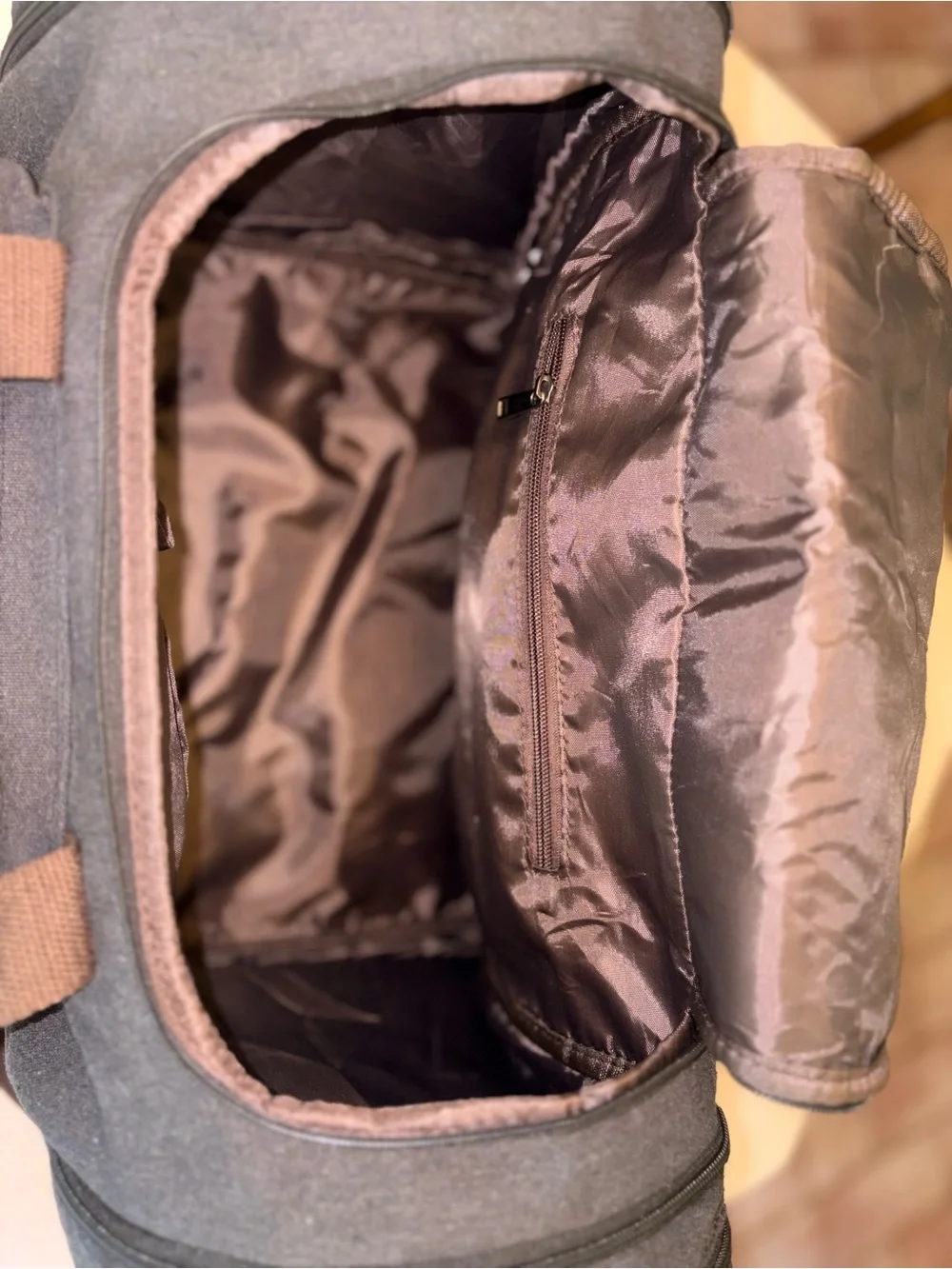 Dimayar 50L Expandable Duffle Bag Black Brown Canvas Weekender Travel